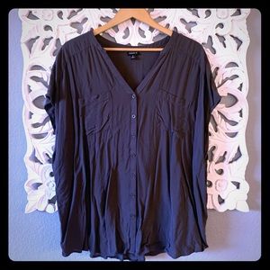 Torrid Gray button up blouse